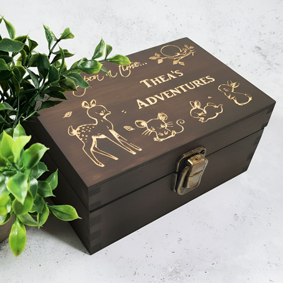 Personalised Woodland Animal Childrens Keepsake Toy Box I Make Memento