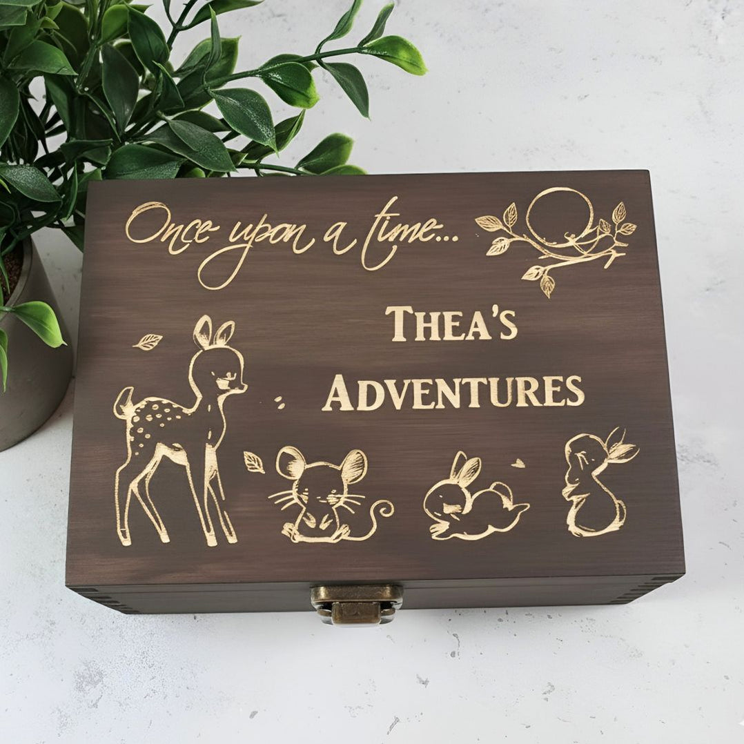 Personalised Woodland Animal Childrens Keepsake Toy Box I Make Memento