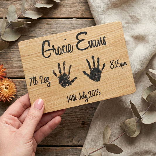 Personalised newborn baby card ornament