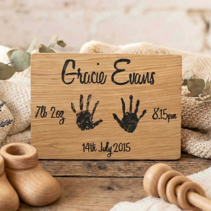 Personalised newborn baby card ornament