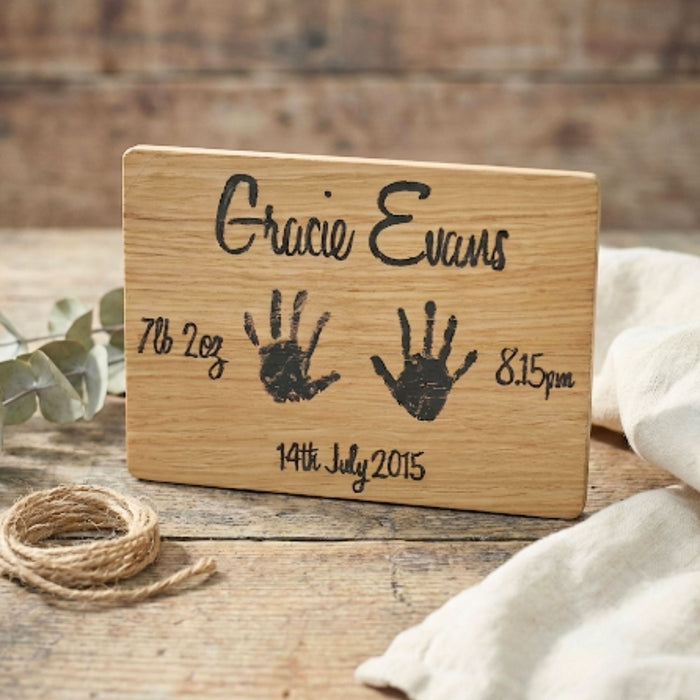 Personalised newborn baby card ornament