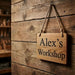 Personalised oak wood office sign
