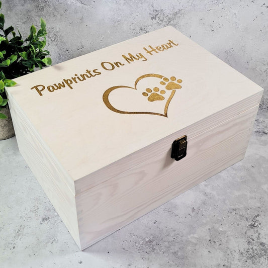 Pet Ashes Keepsake – Memorial for Dogs – Engraved Wooden Box