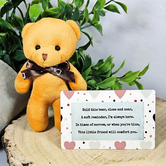 Pocket Bereavement Comfort Bear with Soothing Poem Loss Sympathy