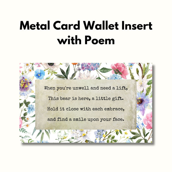 Pocket Comfort Bear and Wallet Card Poem - Get Well Soon Gift