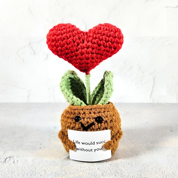crochet plant hanger red heart Positive Vibes Crochet Plant - Succulent Heart