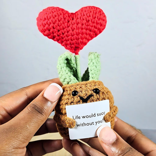 succulent love Positive Vibes Crochet Plant - Succulent Heart