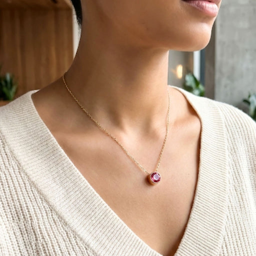 Precious Birthstone Pendant Necklace