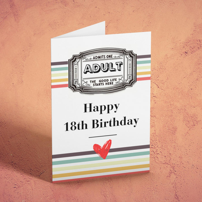 Printable 18th Birthday Card | Adult Entrance Ticket Design | Instant Download