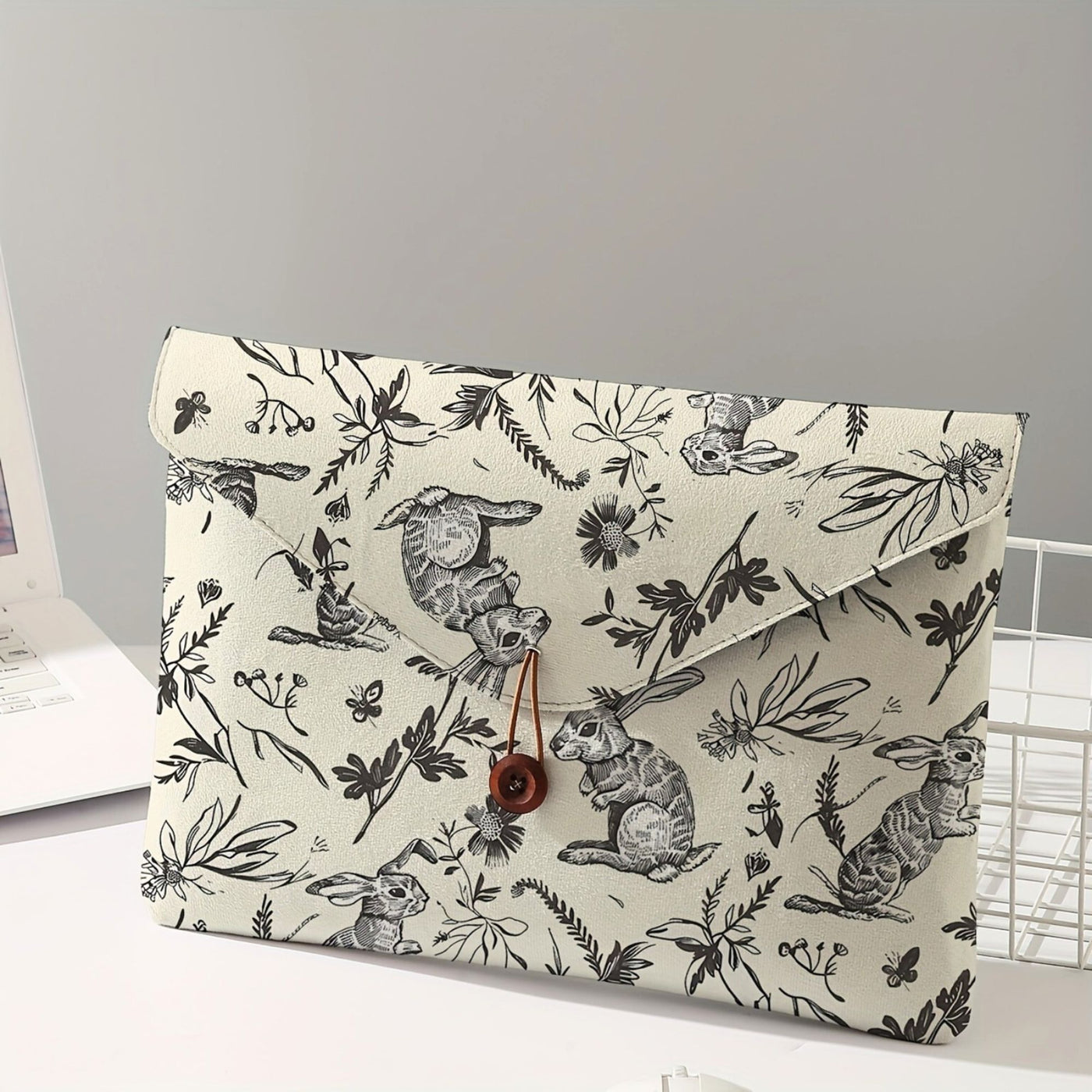 Rabbit Print Laptop Sleeve | Soft Fabric Laptop & Tablet Case — Make ...