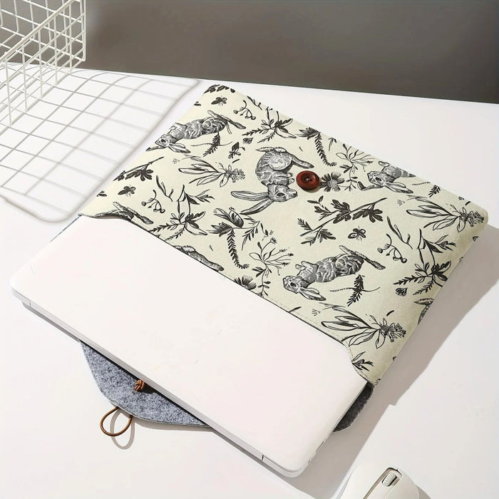 Rabbit Print Laptop Sleeve | Soft Fabric Laptop & Tablet Case