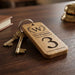 Room Number Keyring, Personalised Wooden Keyring, Custom B&B Keyring, Boutique Hotel Room Key Fob, Numbered Guest Room Keychain, Business Logo Key Tag