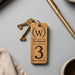 Room Number Keyring, Personalised Wooden Keyring, Custom B&B Keyring, Boutique Hotel Room Key Fob, Numbered Guest Room Keychain, Business Logo Key Tag