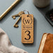 Room Number Keyring, Personalised Wooden Keyring, Custom B&B Keyring, Boutique Hotel Room Key Fob, Numbered Guest Room Keychain, Business Logo Key Tag
