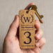 Room Number Keyring, Personalised Wooden Keyring, Custom B&B Keyring, Boutique Hotel Room Key Fob, Numbered Guest Room Keychain, Business Logo Key Tag