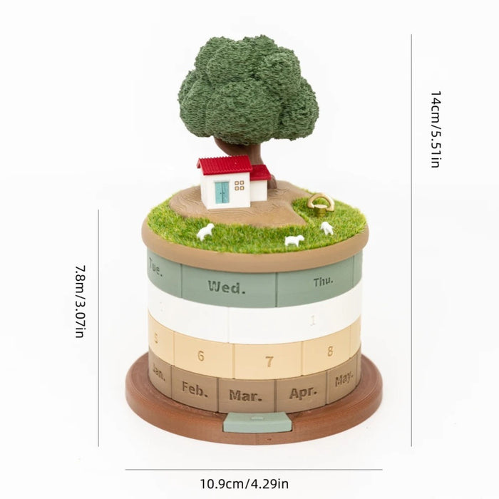 Rotating Perpetual Calendar Ornament with Hidden Storage