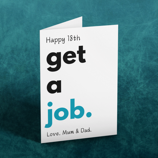 Sarcastic 18th Birthday Card | Funny Get a Job Card From Parents I Printable