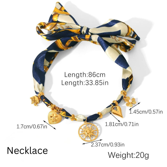 Silk Satin Necklace and Bracelet Set – Sunflower Charm Jewellery Set