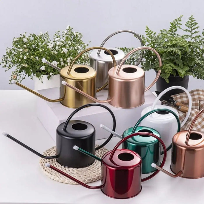 Stainless Steel Watering Can with Long Spout – Leakproof Indoor & Outdoor Plant Watering Can