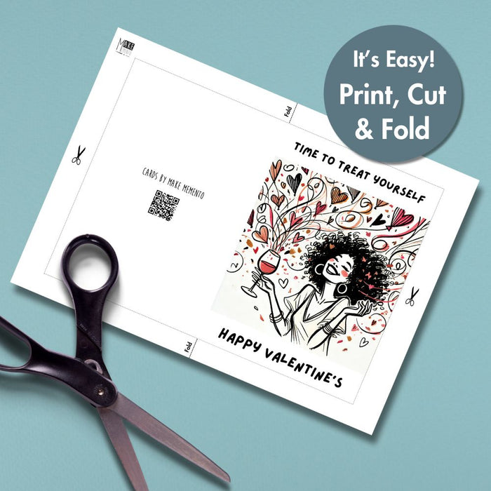 Time to Treat Yourself Printable Valentine's Card | Instant Download