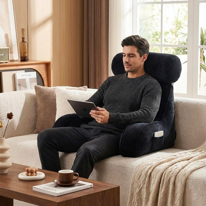 Ultra-Soft Memory Foam Reading Pillow with Back & Lumbar Support