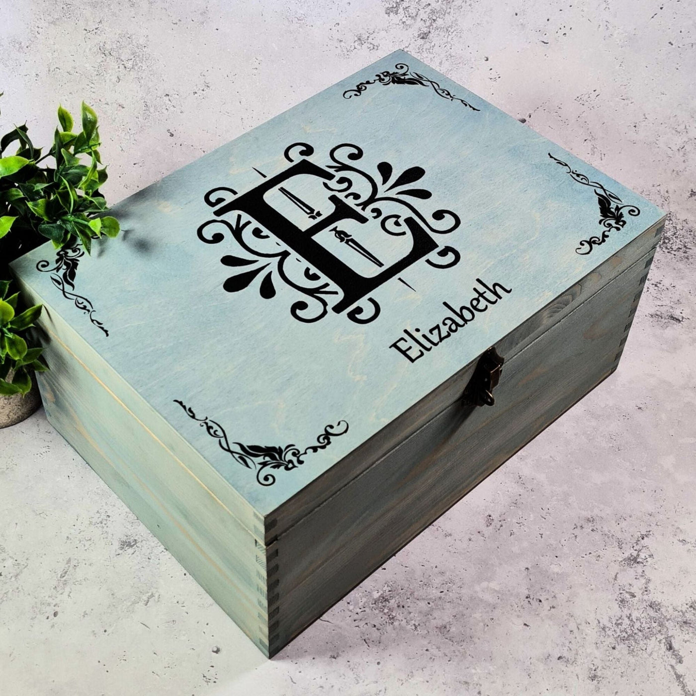 Vintage Personalised Memory Box | Large Storage for Family Photos & Ke ...