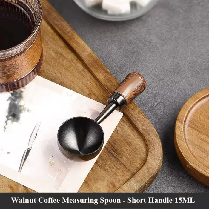 Walnut Handle Coffee Measuring Spoon – Stainless Steel Coffee Bean & Powder Scoop