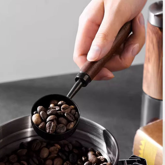 Walnut Handle Coffee Measuring Spoon – Stainless Steel Coffee Bean & Powder Scoop