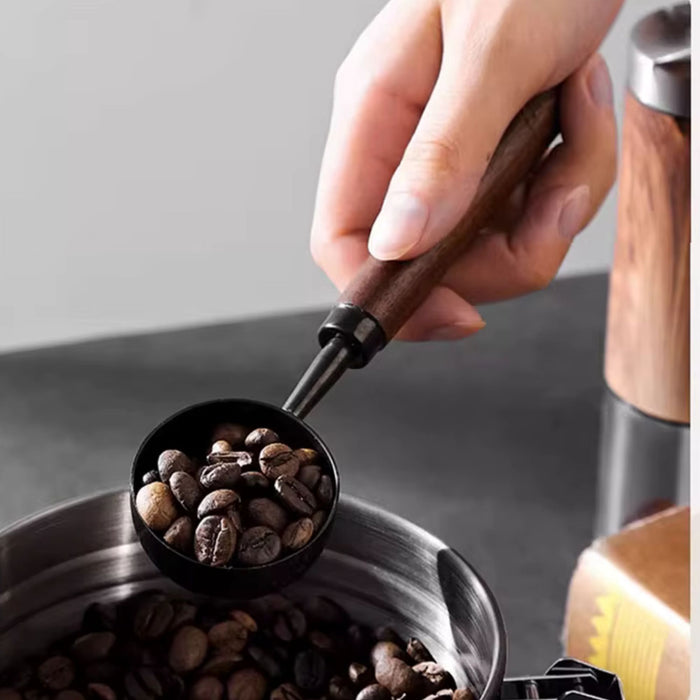 Walnut Handle Coffee Measuring Spoon – Stainless Steel Coffee Bean & Powder Scoop