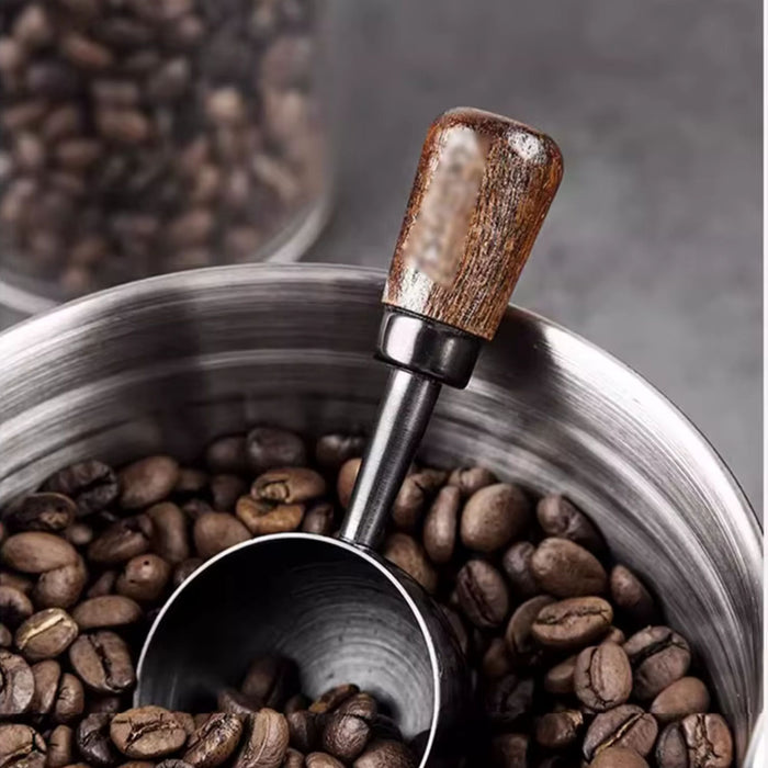 Walnut Handle Coffee Measuring Spoon – Stainless Steel Coffee Bean & Powder Scoop