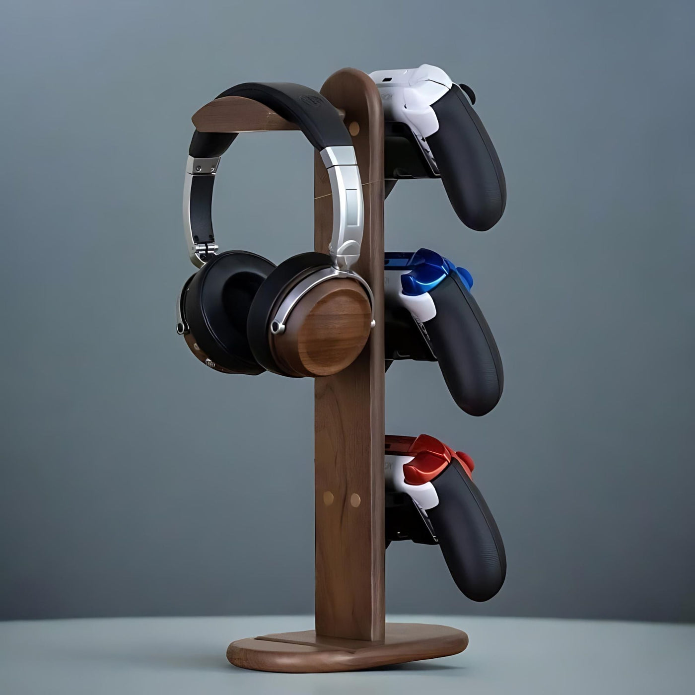 Walnut Controller & Headphone Rack - Gaming Organiser - Gift for Him ...