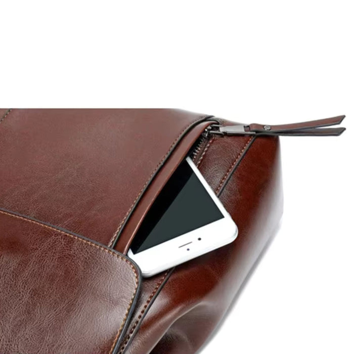 Women’s Genuine Leather Backpack | Crossbody Shoulder Laptop Rucksack