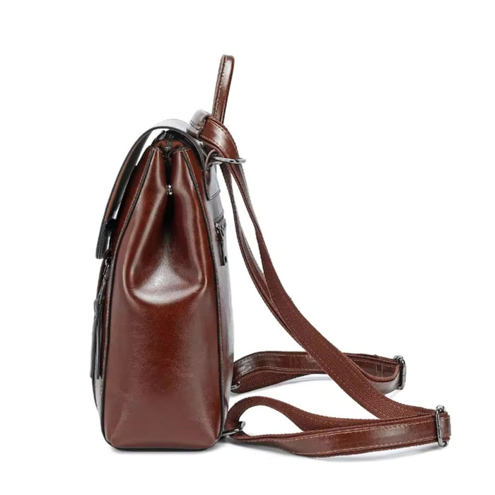 Women’s Genuine Leather Backpack | Crossbody Shoulder Laptop Rucksack