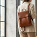 Women’s Genuine Leather Backpack | Crossbody Shoulder Laptop Rucksack