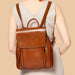 Women’s Genuine Leather Backpack | Crossbody Shoulder Laptop Rucksack
