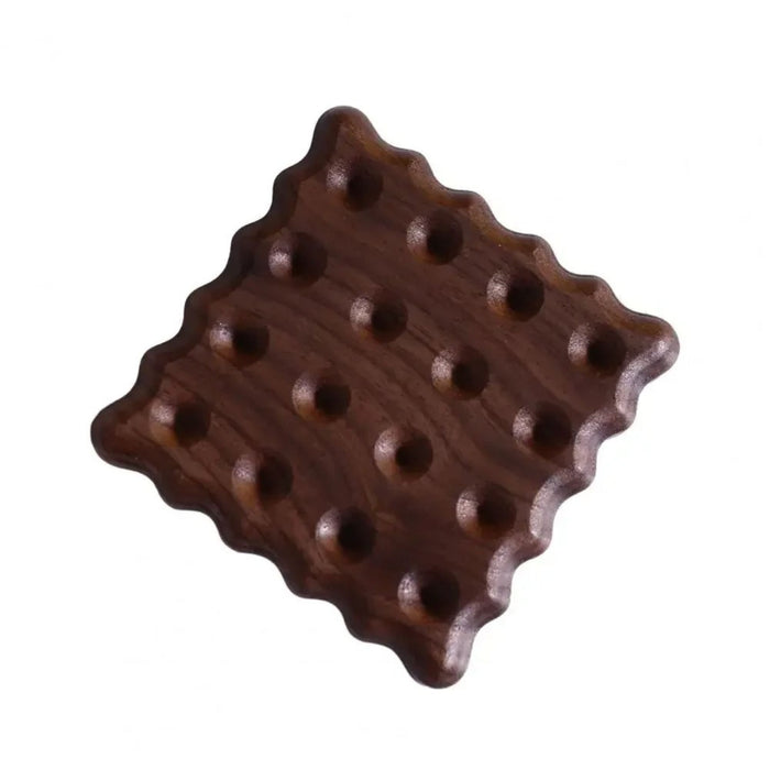 Wooden Biscuit Shaped Coasters – Cookie Design Drink Coasters Set of 4