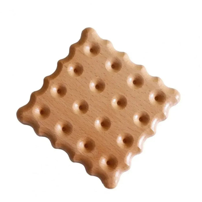 Wooden Biscuit Shaped Coasters – Cookie Design Drink Coasters Set of 4