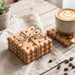 Wooden Biscuit Shaped Coasters – Cookie Design Drink Coasters Set of 4