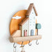 Wooden House Key Hook Wall Shelf – Cute Decorative Key Holder with Hooks