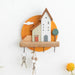 Wooden House Key Hook Wall Shelf – Cute Decorative Key Holder with Hooks