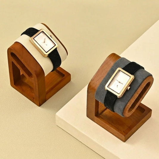 Wooden Jewellery Organiser Watch & Bracelet Display Stand with Velvet Cushion