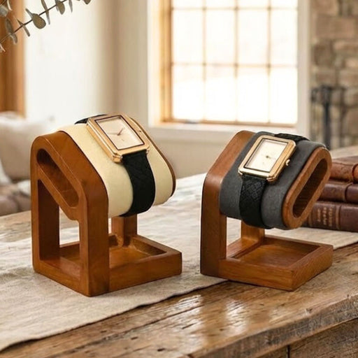 Wooden Jewellery Organiser Watch & Bracelet Display Stand with Velvet Cushion