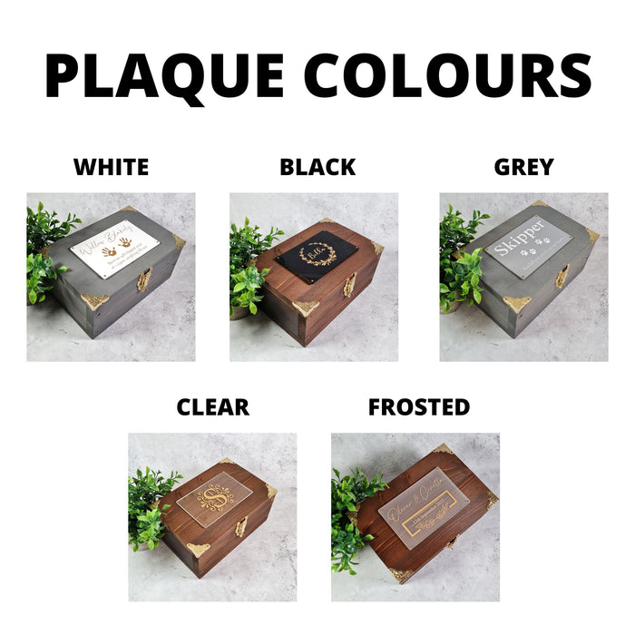 Wooden Memory Box - Personalised Name Floral Keepsake Box - Large Box