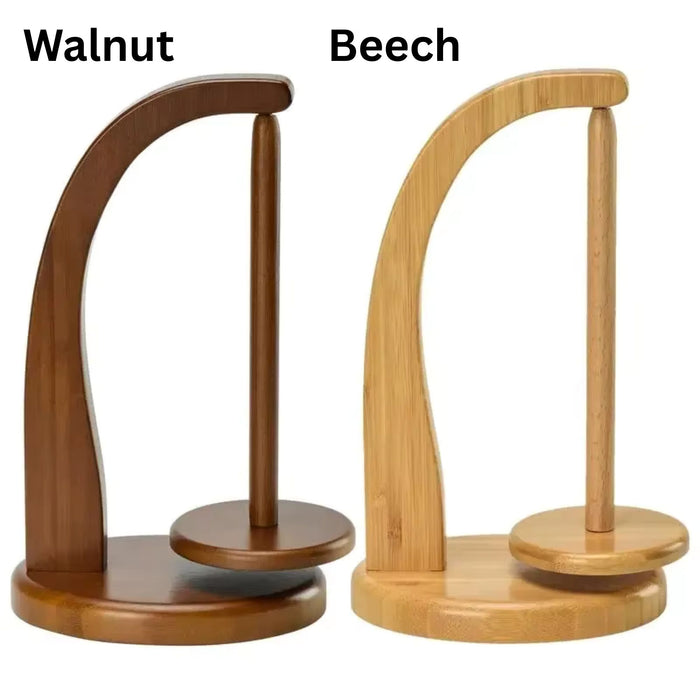 Wooden Yarn Holder with Magnetic Spinning Base – Rotating Crochet & Knitting Yarn Stand