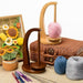 Wooden Yarn Holder with Magnetic Spinning Base – Rotating Crochet & Knitting Yarn Stand
