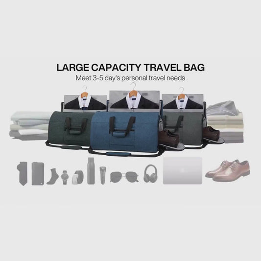Convertible Garment Duffel Bag – Multifunctional Suit Storage Travel Bag with Shoe Compartment