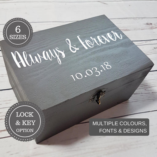 Always & Forever Wood Anniversary Box I 5th Wedding Anniversary Gift