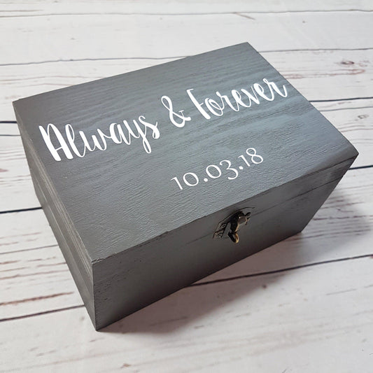 Always & Forever Wood Anniversary Box I 5th Wedding Anniversary Gift