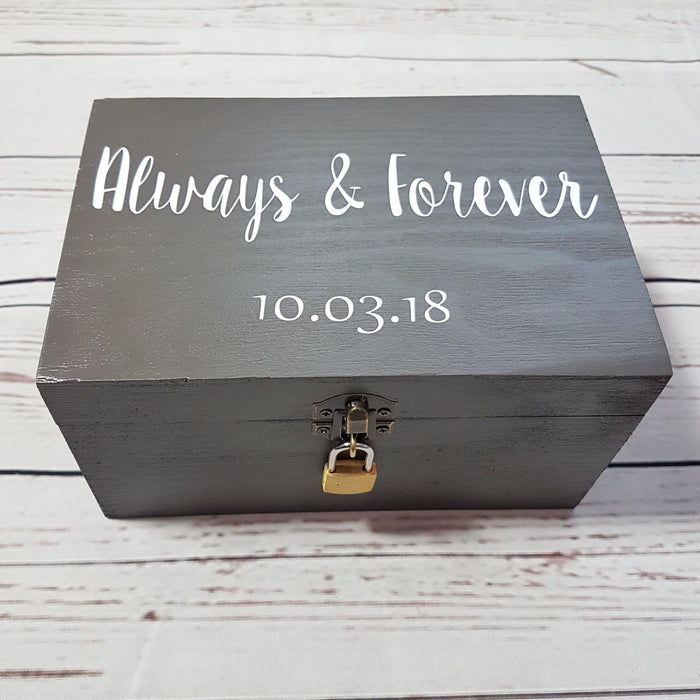 Always & Forever Wood Anniversary Box I 5th Wedding Anniversary Gift