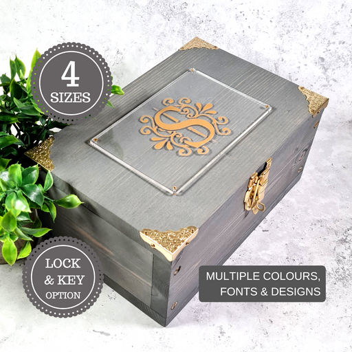 Birthday Monogram Memory Box - Personalised Wooden Jewellery Box